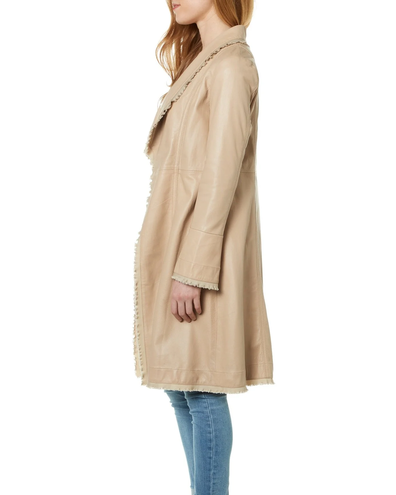 【送料&関税込】Herno Beige Suede Duster Coat Camille Leather Women's Duster · Champagne — Sarah Stewart
